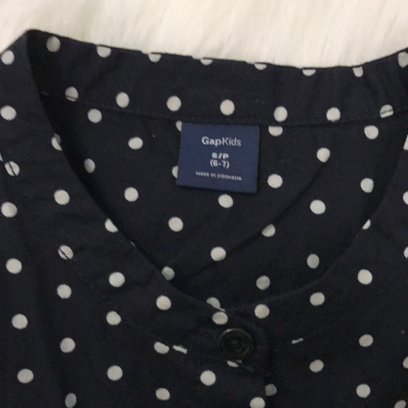 Kids - Gap Kids Navy Polka Dot Dress - size S 6-7 - Picture 4 of 8